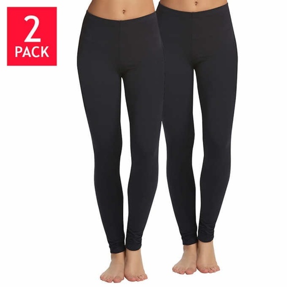 NWT 2 pack BLACK Ultra-Soft Lightweight Leggings - Picture 1 of 4